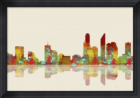 Framed Perth WA Skyline 2 Print
