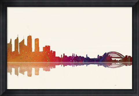 Framed Sydney NSW Skyline 2 Print