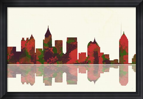 Framed Atlanta Georgia Skyline 1 Print