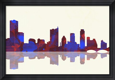 Framed Austin Texas Skyline 1 Print