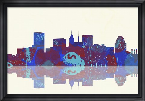 Framed Baltimore Maryland Skyline 1 Print
