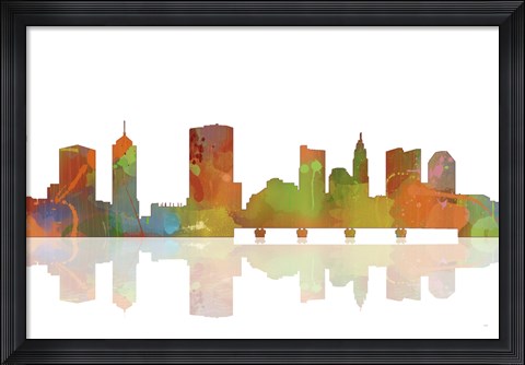 Framed Columbus Ohio Skyline 1 Print