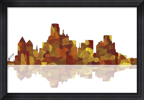 Framed Dallas Texas Skyline 1 Print