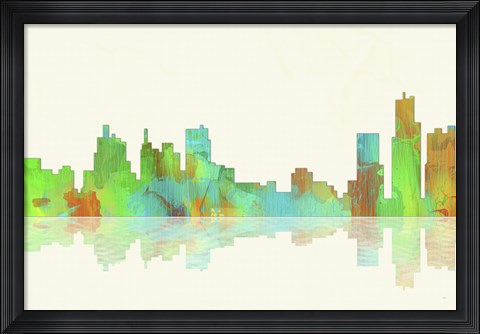 Framed Detroit Michigan Skyline 1 Print