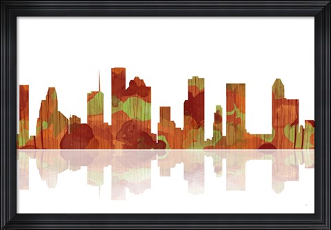 Framed Houston Texas Skyline 1 Print