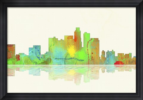 Framed Los Angeles California Skyline 1 Print