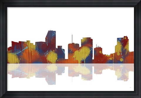 Framed Miami Florida Skyline 1 Print
