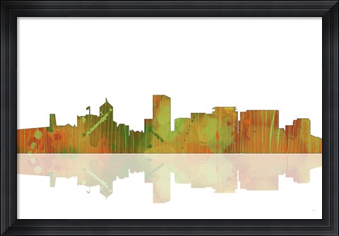 Framed Portland Oregan Skyline 1 Print