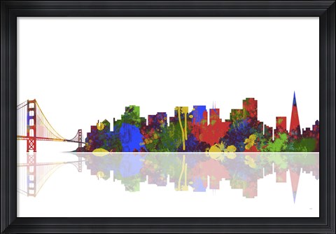 Framed San Francisco California Skyline 1 Print