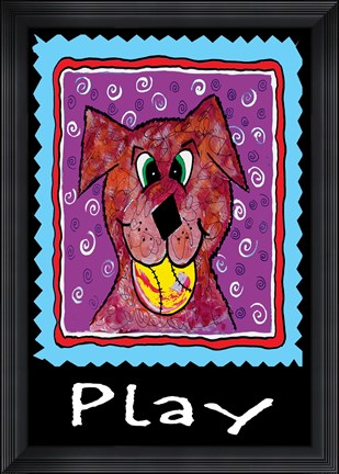 Framed Play Dog Print