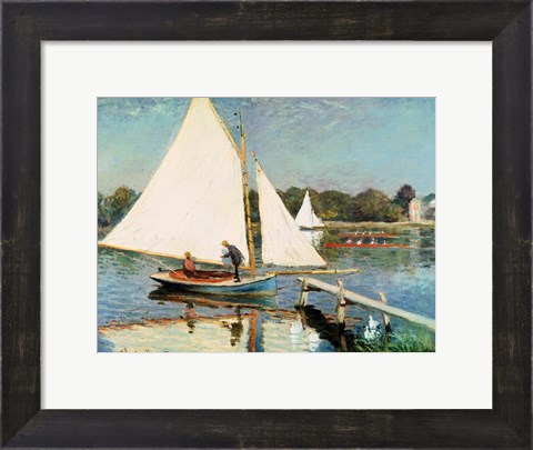 Framed Sailing at Argenteuil, c.1874 Print