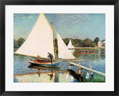 Framed Sailing at Argenteuil, c.1874 Print