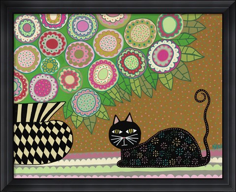 Framed Feline Florist 2 Print