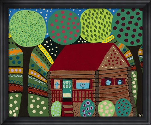 Framed House In The Hills Print