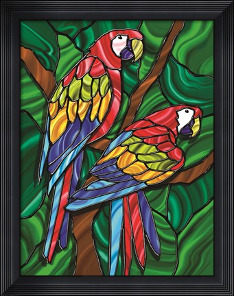 Framed Parrot B Print