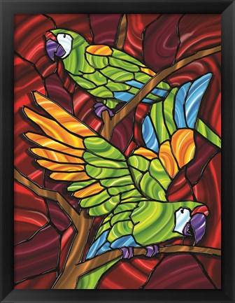 Framed Parrot D Print