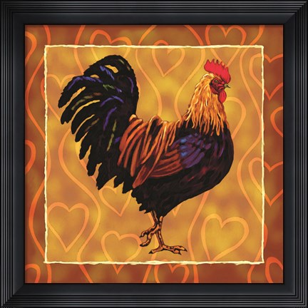 Framed Rooster 1 Print