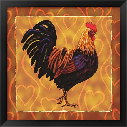 Framed Rooster 1 Print