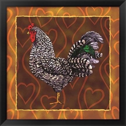 Framed Rooster 3 Print