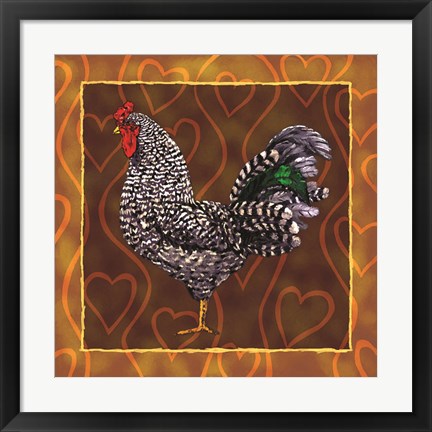 Framed Rooster 3 Print