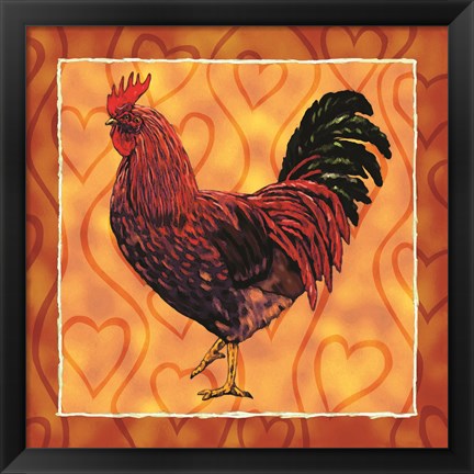 Framed Rooster 4 Print