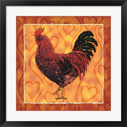 Framed Rooster 4 Print