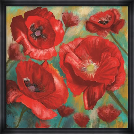 Framed Red Poppies Bloom of Joy Print