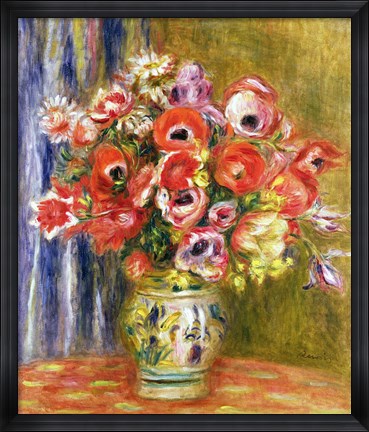 Framed Vase of Tulips and Anemones, c.1895 Print