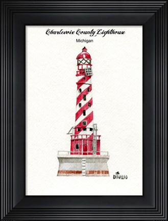 Framed Charlevoix County Lighthouse, MI Print