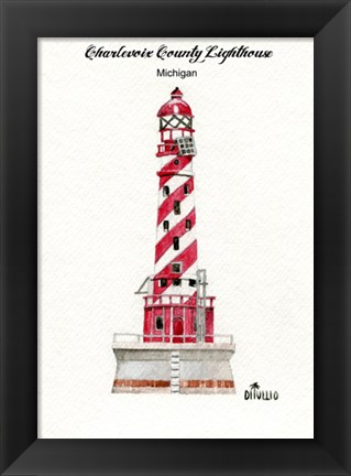 Framed Charlevoix County Lighthouse, MI Print