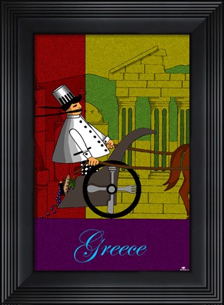 Framed Chef in Greece Print