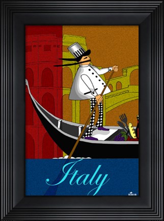 Framed Chef in Italy Print