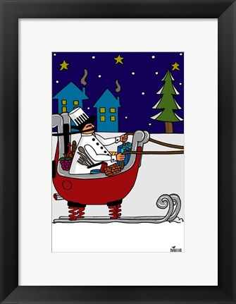 Framed Chef in Sleigh Print