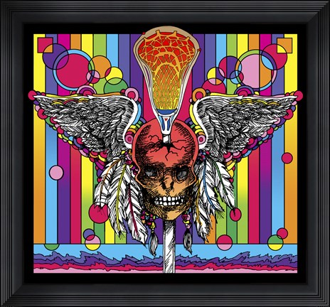 Framed Lacrosse Skull Print