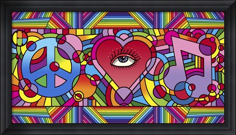 Framed Peace Love Music C Print