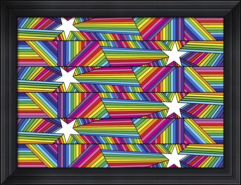 Framed Stars Stripes B Print