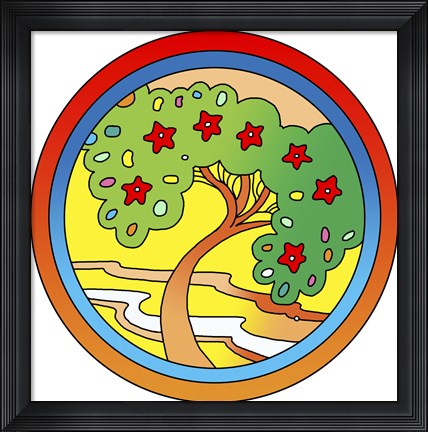 Framed Circle-Tree Print