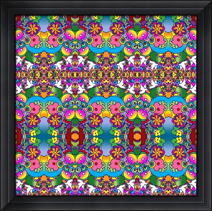 Framed Doves And Flowers Print
