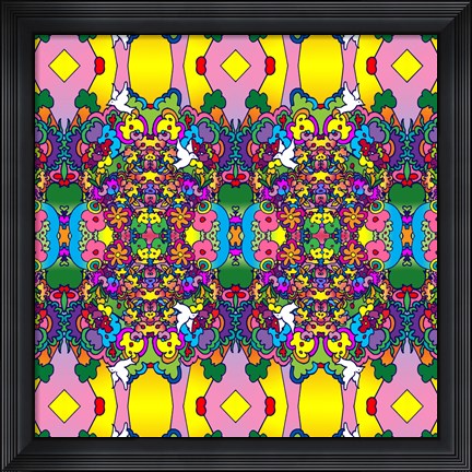 Framed Flowers And Dove Print