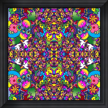 Framed Flowers Kalidescope Print