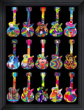 Framed Pop Art Guitars Print