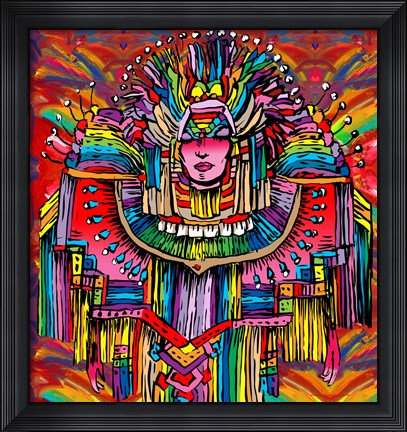Framed Mardigras Lady 1 Print