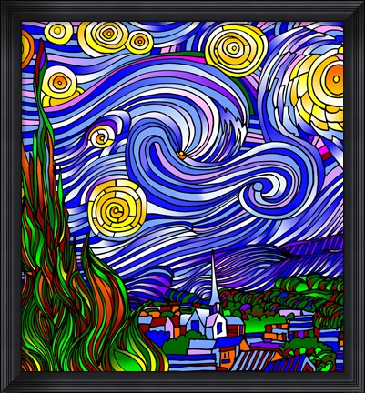 Framed Starry Night 1 Print