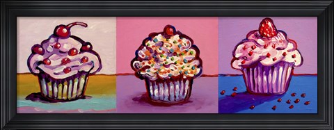 Framed 3 Cupcakes Print