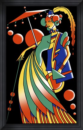 Framed Art Deco Lady 4 Print