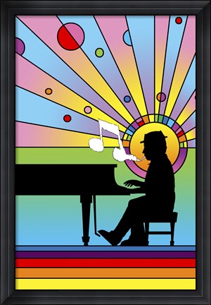Framed Piano Player 1 Print