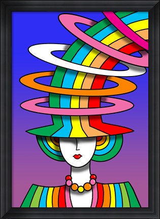 Framed Lady Rainbow Hat Print