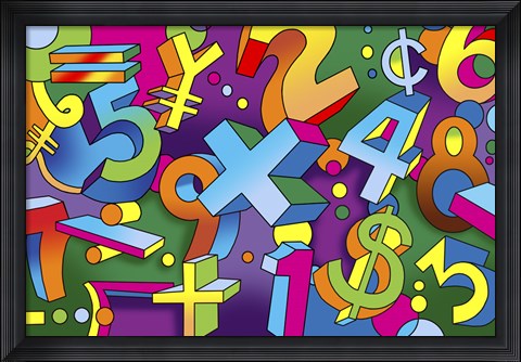 Framed Math Mural Print