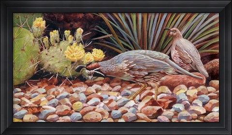 Framed Quail Pair Print