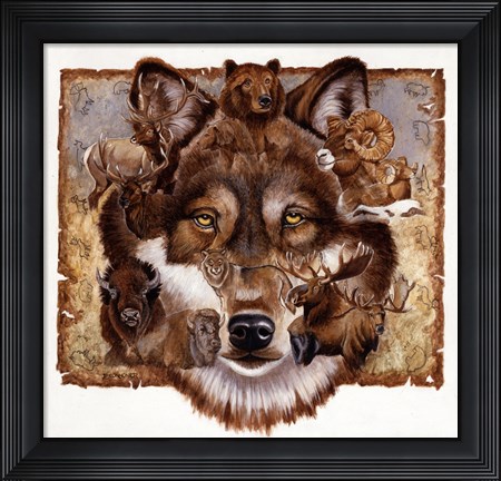 Framed Wolf&#39;s World Print